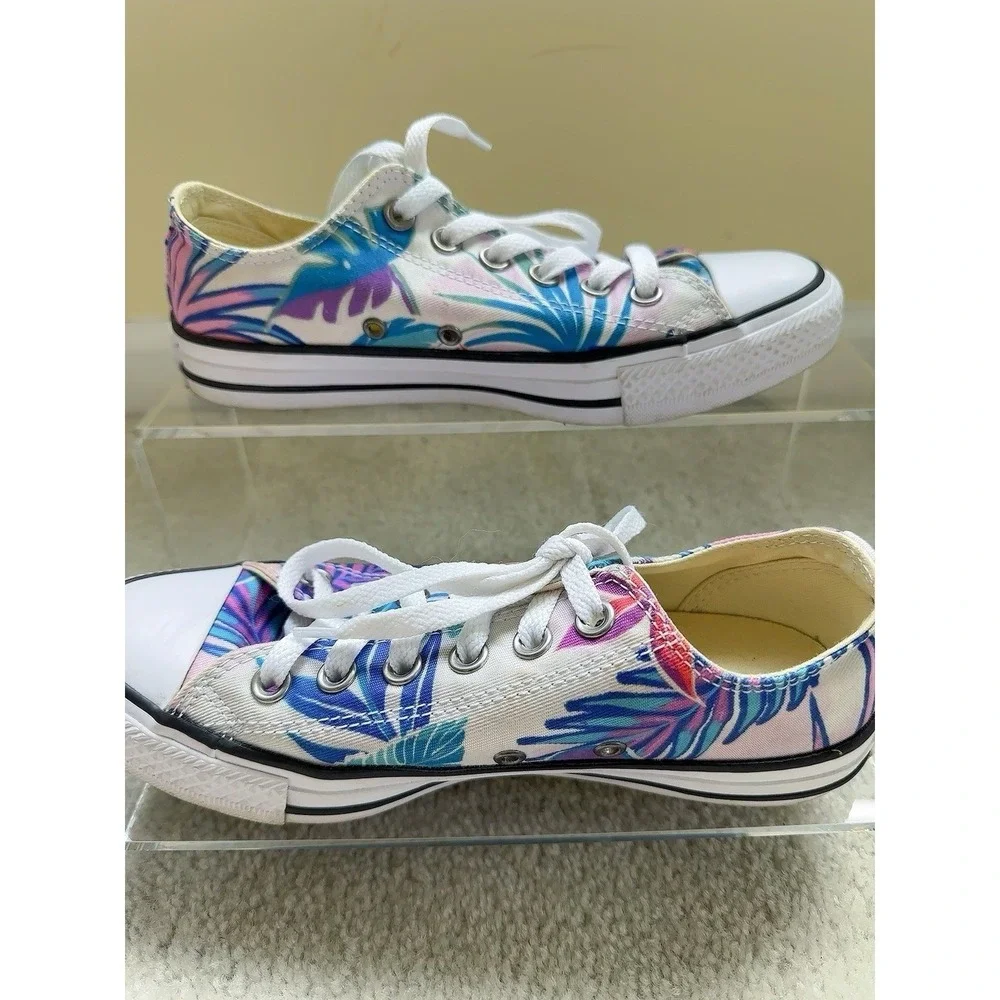 Converse All Star Multicolor Floral Hawaiian Canvas Low Top Sneakers W 7/M 5